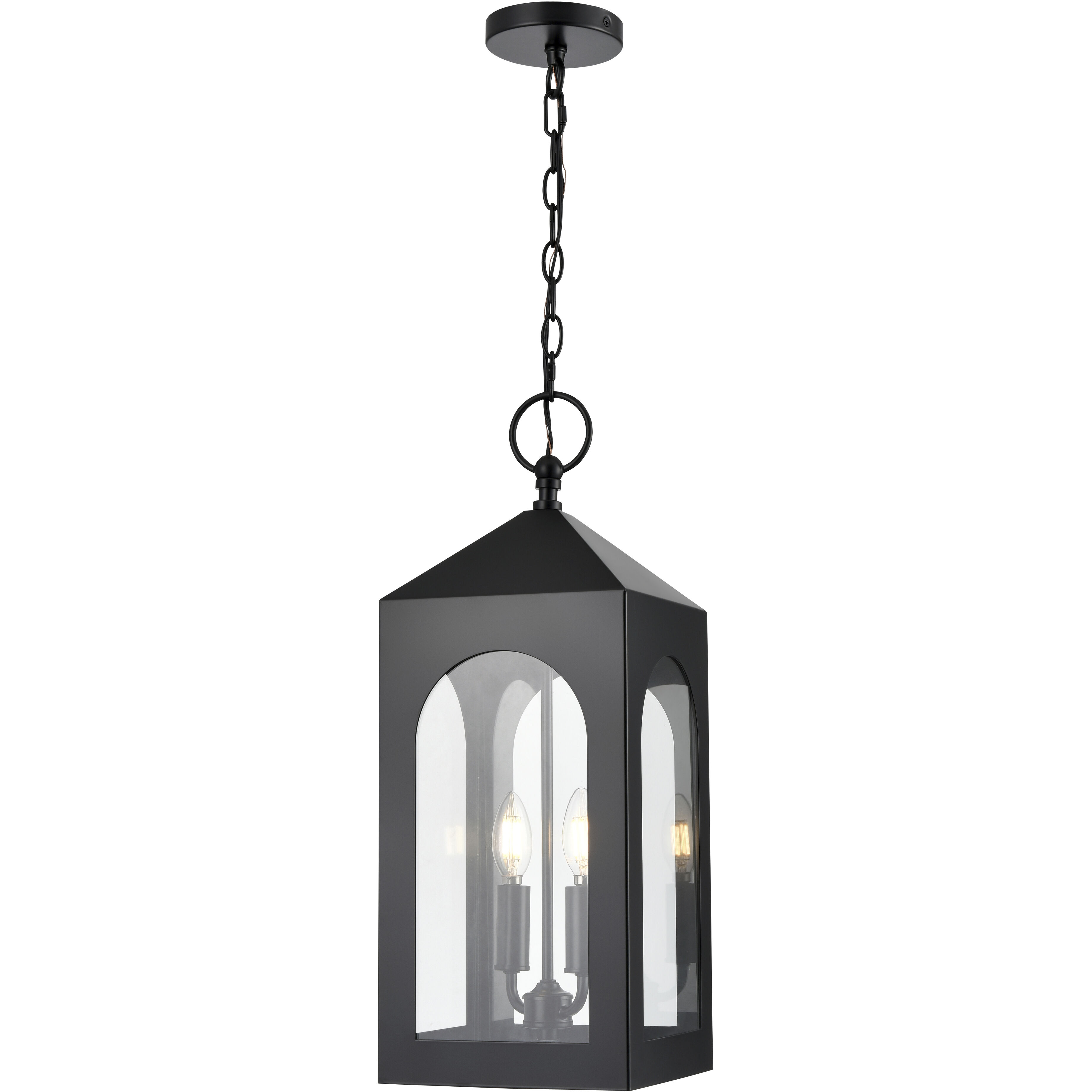 Bratton 2 Light 8.5 inch Powder Coated Black Outdoor Hanging Lantern